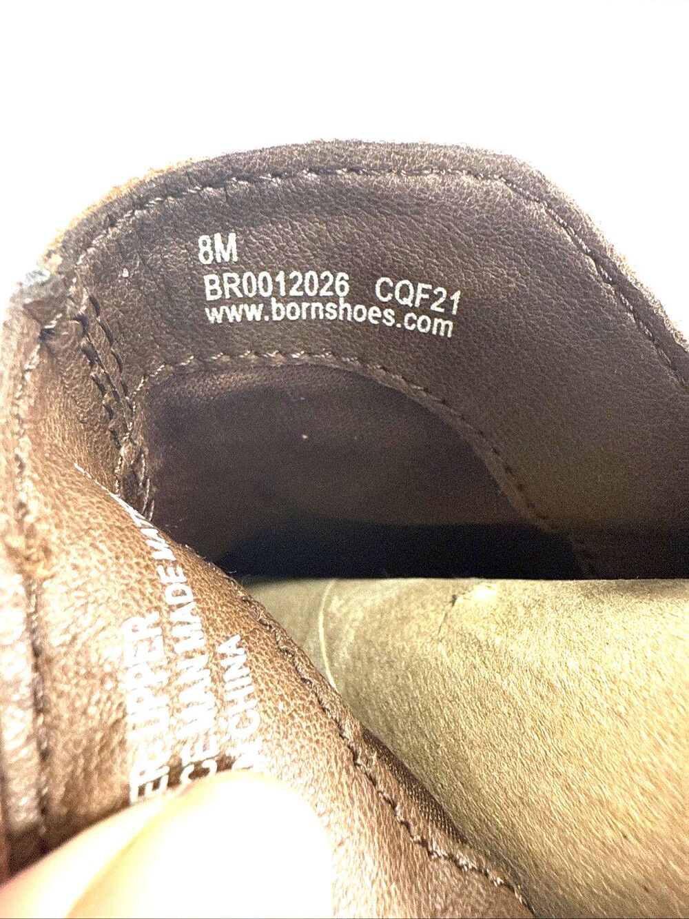 Born Bootie Brown Suede Leather Back Zip Low Cut Ankle Boots sz 8 Preowned - Picture 7 of 8